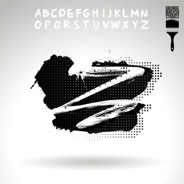 Abstracte Zwarte Grunge Penseelstreken Vector Achtergrond — Stockvector