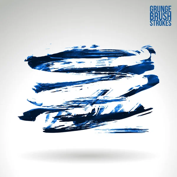 Abstrait Bleu Coups Pinceau Grunge Fond Vectoriel — Image vectorielle