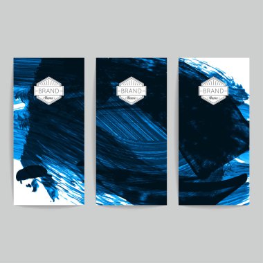 Soyut Mavi grunge fırça vuruşları, vektör arka plan