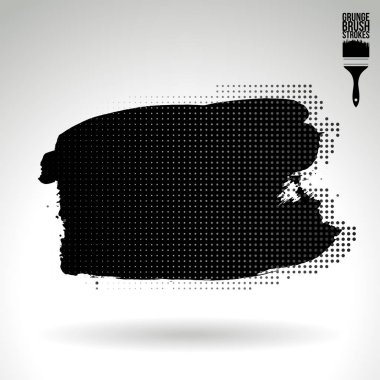 Beyaz arka planda izole edilen soyut siyah fırça vuruşları