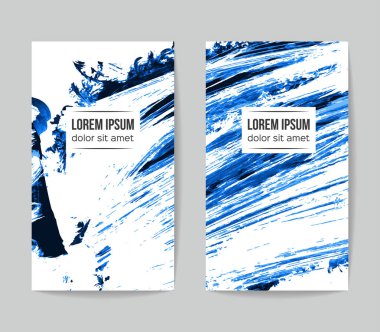 Fırça darbesi arka planına sahip vektör kartvizit şablonları.