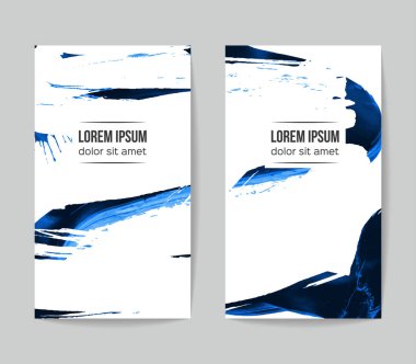 Soyut Mavi grunge fırça vuruşları, vektör arka plan