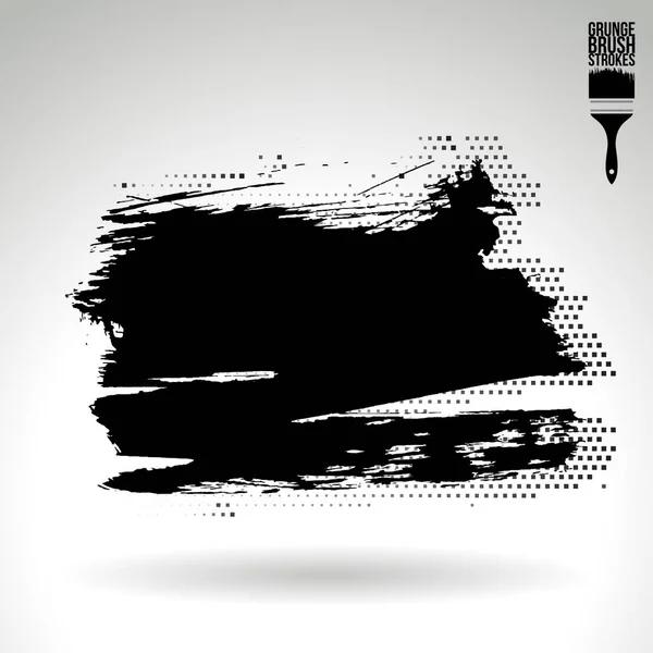 Abstract Black Grunge Brush Strokes Vector Background — Stock Vector
