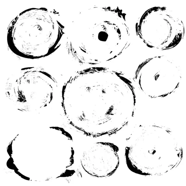 Simple Abstrait Noir Blanc Pinceau Cercles Éclaboussures Bannière Vectorielle — Image vectorielle