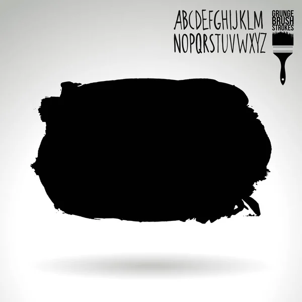 Noir Abstrait Coups Pinceau Grunge Fond Vectoriel — Image vectorielle