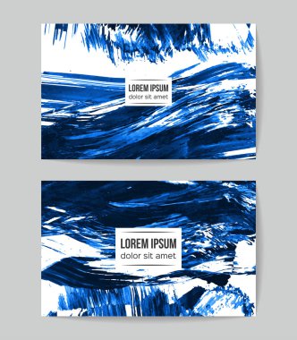 Soyut Mavi grunge fırça vuruşları, vektör arka plan