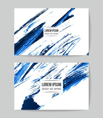 Soyut Mavi grunge fırça vuruşları, vektör arka plan