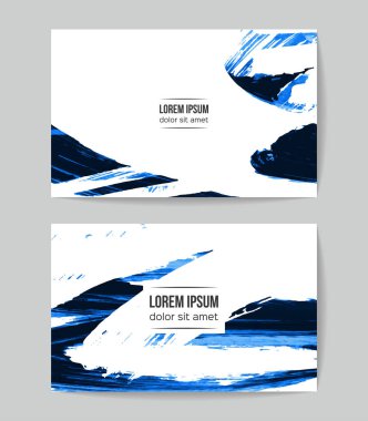 Soyut Mavi grunge fırça vuruşları, vektör arka plan