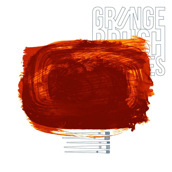 Pinceladas Grunge Pintura Naranja Vector Ilustración — Archivo Imágenes Vectoriales