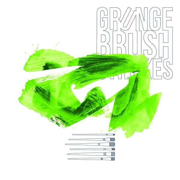 Abstrait Vert Touches Brosse Grunge Illustration Vectorielle — Image vectorielle