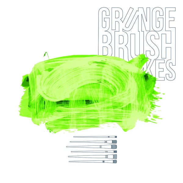 Abstract Green Grunge Brush Strokes Vector Illustration — Stock Vector