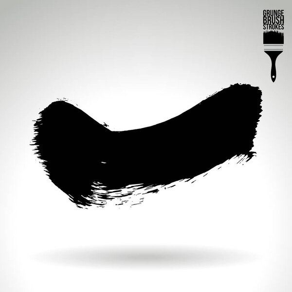 Абстрактные черные мазки кистью, векторный фон
