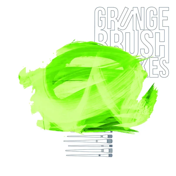 Abstrato Verde Grunge Pinceladas Ilustração Vetorial — Vetor de Stock