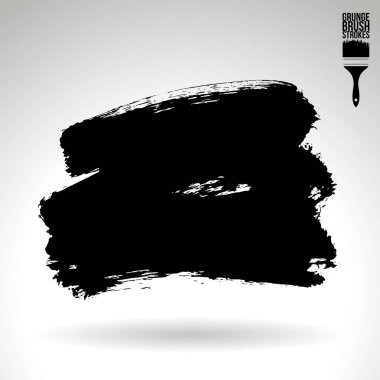 Grunge Fırça vuruş, siyah boya vektör illüstrasyon