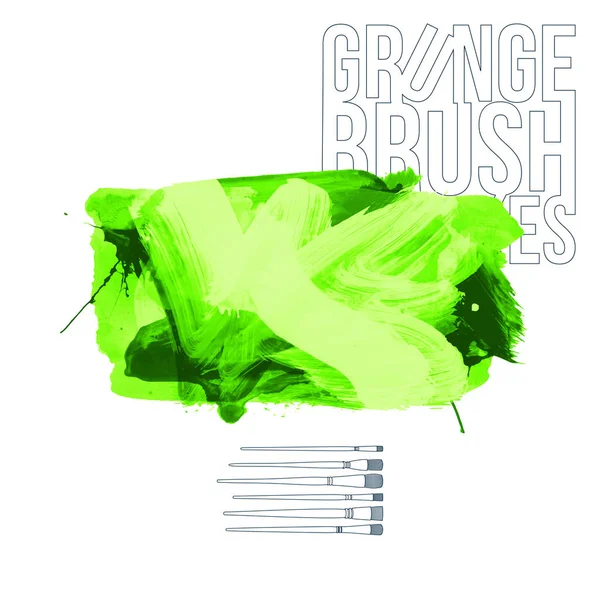 Abstrato Verde Grunge Pinceladas Ilustração Vetorial — Vetor de Stock