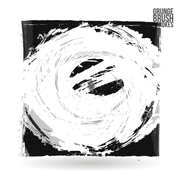 Simple Abstract Black White Brush Splashes Vector Banner — Stock Vector