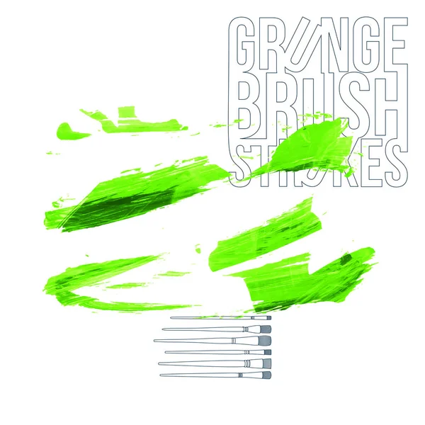 Abstrait Vert Touches Brosse Grunge Illustration Vectorielle — Image vectorielle
