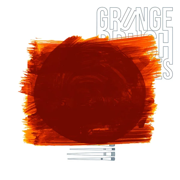 抽象的なオレンジ色のグランジブラシストローク ベクトルの背景 — ストックベクタ