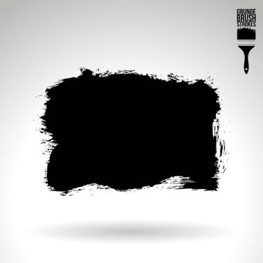 Grunge Fırça vuruş, siyah boya vektör illüstrasyon