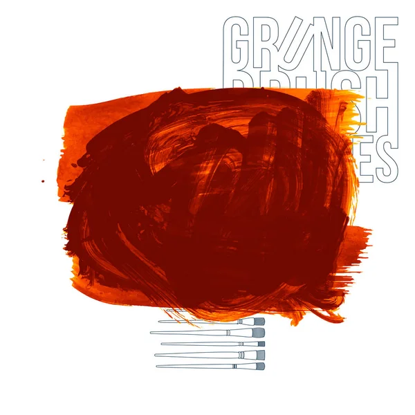 Trazos Cepillo Grunge Naranja Abstracta Vector Fondo — Vector de stock