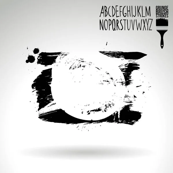 Coups Pinceau Grunge Noir Fond Vectoriel — Image vectorielle