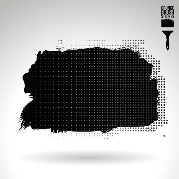 Abstract Black Grunge Brush Strokes Vector Background — Stock Vector