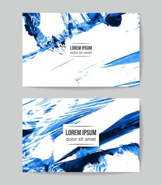 Fırça darbesi arka planına sahip vektör kartvizit şablonları.