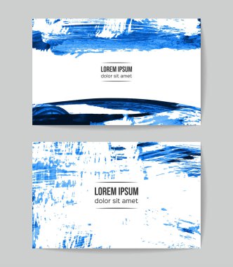 Fırça darbesi arka planına sahip vektör kartvizit şablonları.