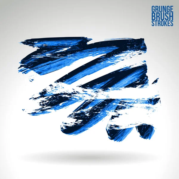 Abstract Blue Grunge Brush Strokes Vector Background — Stock Vector