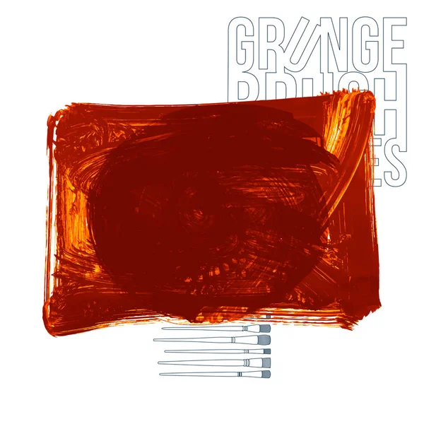 抽象的なオレンジ色のグランジブラシストローク ベクトルの背景 — ストックベクタ