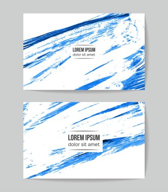 Fırça darbesi arka planına sahip vektör kartvizit şablonları.