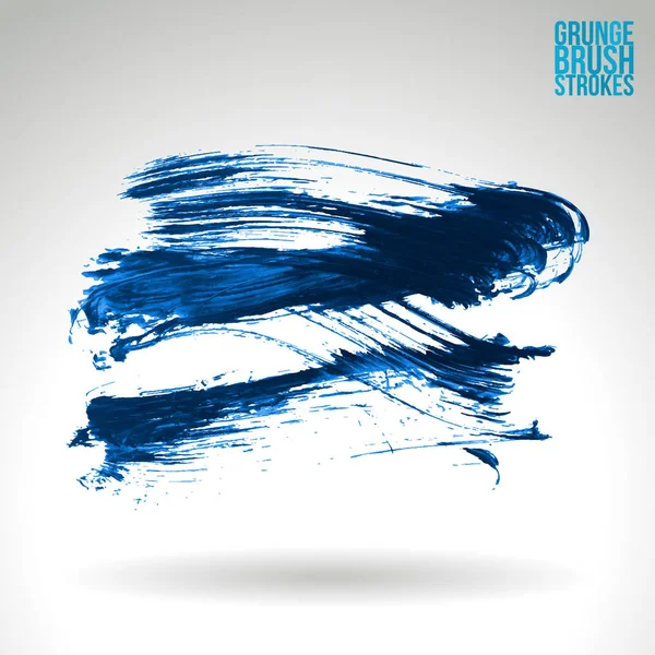 Abstract Blue Grunge Brush Strokes Vector Background — Stock Vector