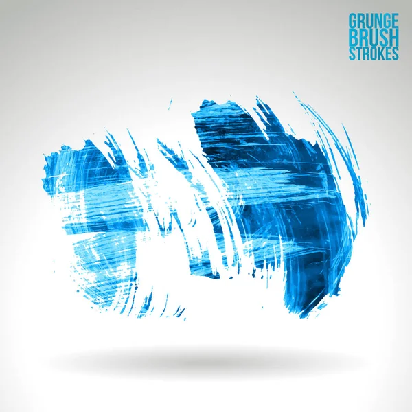 Abstrakte Blaue Grunge Pinselstriche Vektorhintergrund — Stockvektor