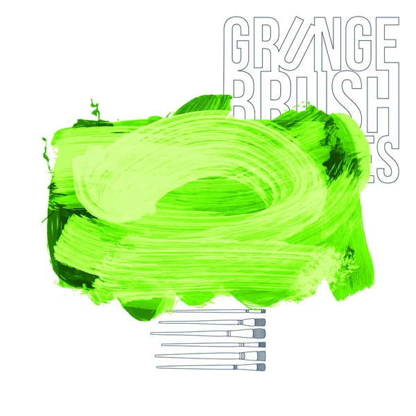Abstrait Vert Touches Brosse Grunge Illustration Vectorielle — Image vectorielle