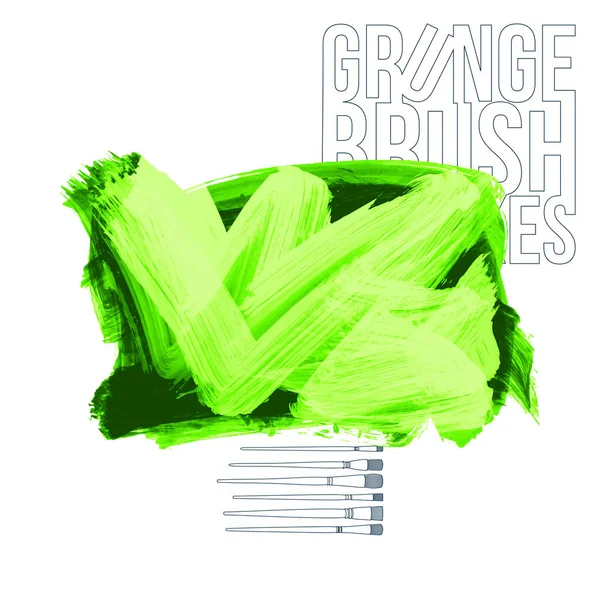 Abstrait Vert Coups Pinceau Grunge Fond Vectoriel — Image vectorielle
