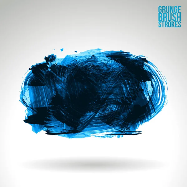 Black Blue Grunge Brush Strokes Vector Background — Stock Vector