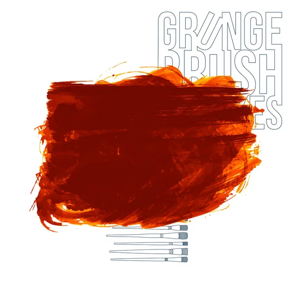 Trazos Cepillo Grunge Naranja Abstracta Vector Fondo — Vector de stock