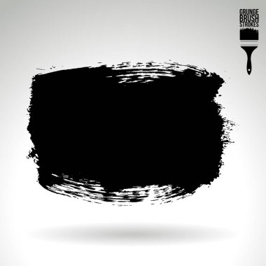 Grunge Fırça vuruş, siyah boya vektör illüstrasyon