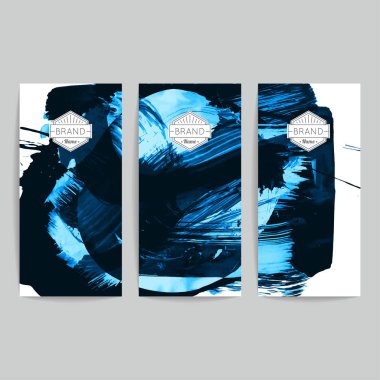 mavi soyut grunge fırça darbeleri, vektör arka plan