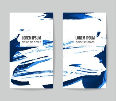 Soyut Mavi grunge fırça vuruşları, vektör arka plan