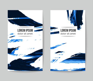 Soyut Mavi grunge fırça vuruşları, vektör arka plan