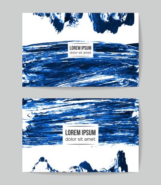 Soyut Mavi grunge fırça vuruşları, vektör arka plan