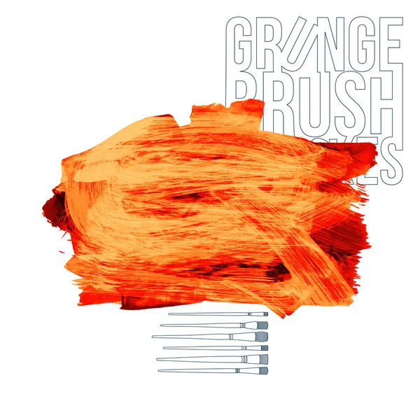 抽象的なオレンジ色のブラシストローク ベクトルの背景 — ストックベクタ