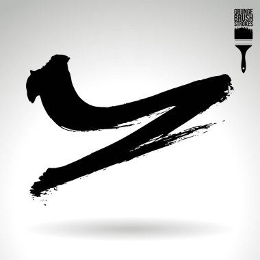 Beyaz arka planda izole edilen soyut siyah fırça vuruşları