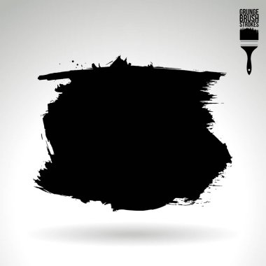 Beyaz arka planda izole edilen soyut siyah fırça vuruşları