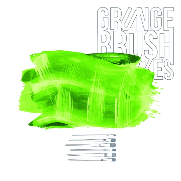 Abstrait Vert Touches Brosse Grunge Illustration Vectorielle — Image vectorielle