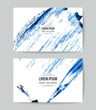 Fırça darbesi arka planına sahip vektör kartvizit şablonları.