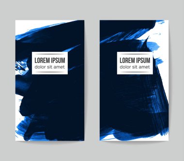 Soyut Mavi grunge fırça vuruşları, vektör arka plan