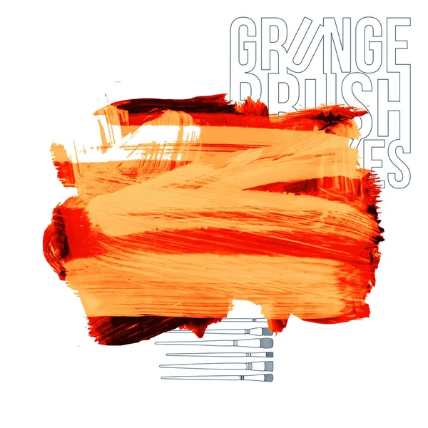 Abstrakte Orangefarbene Pinselstriche Vektorhintergrund — Stockvektor