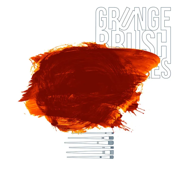Abstract Oranje Grunge Penseelstreken Vector Achtergrond — Stockvector